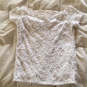 Off the shoulder lace top